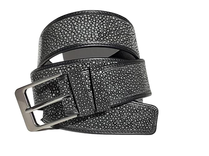 Autre Marque Black stingray belt Exotic leather  ref.382374