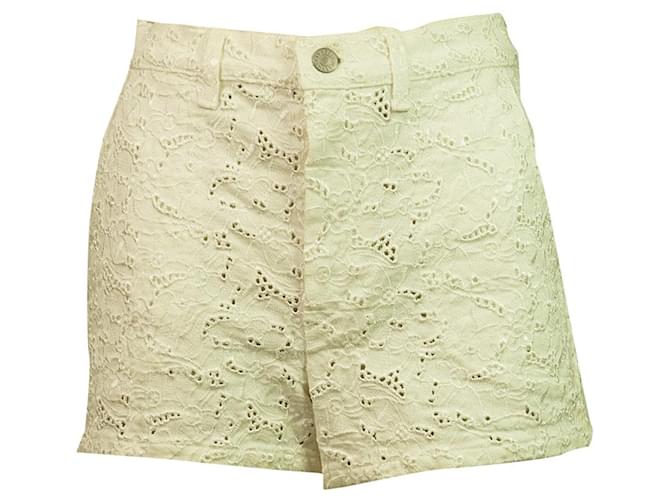 Isabel Marant Etoile Cream Broderie Lace Summer Shorts Pants size 38 White Cotton  ref.382376