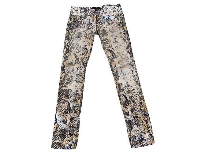 Isabel Marant Hose Schlangenmuster Samt Beige