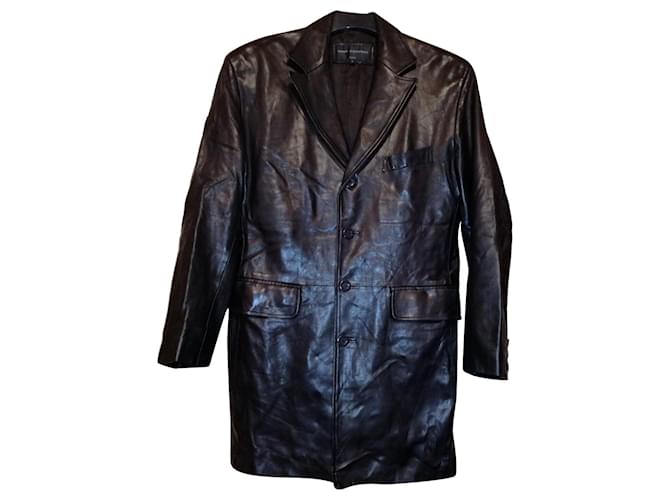 Ventcouvert Jone Lamb Leather Soft Black Leather Coat Lambskin  ref.382431