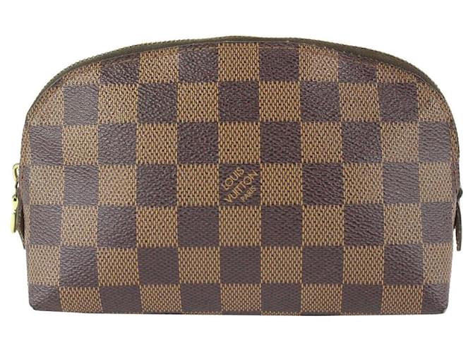 Louis Vuitton Trousse de toilette Damier Ebene Demi Ronde Trousse de  toilette Cuir ref.382465 - Joli Closet
