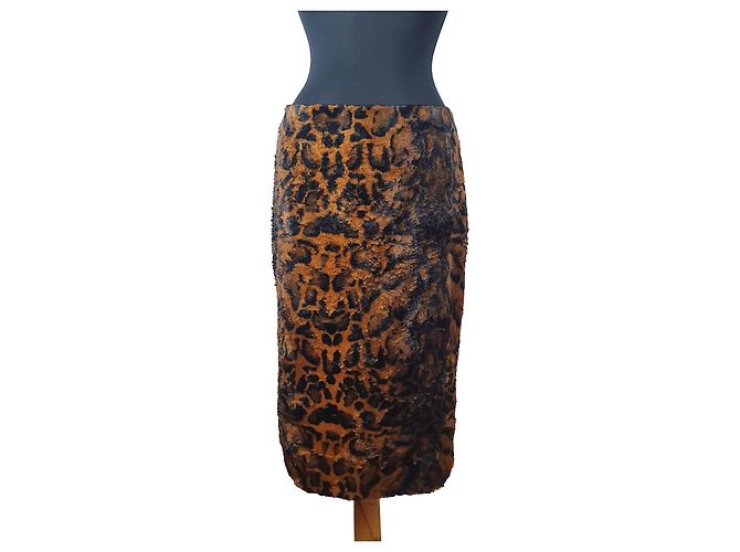 Falda Alberto Biani Estampado Leopardo Multicolor Estampado de leopardo