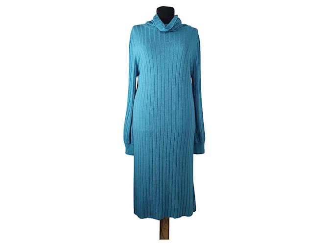 Marcel Ostertag Dresses Blue Viscose Elastane Acetate  ref.382491