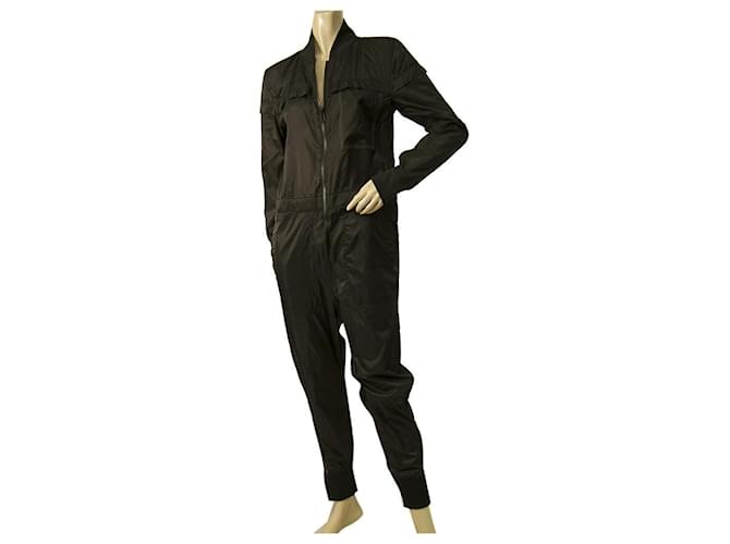 Nike Black Polyamide Zipper Front Long Sleeve Casual Overall Jumpsuit size XS  ref.383106