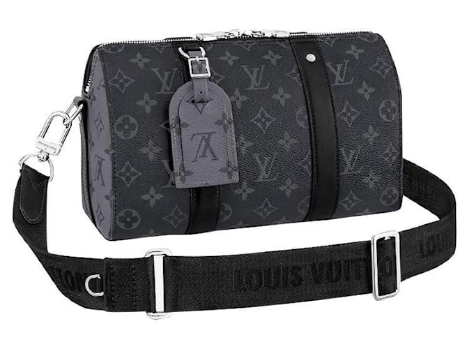 Louis Vuitton LV Keepall City new Grey Leather  ref.383115