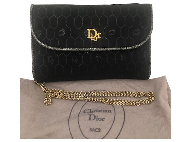 Dior Pochettes Toile Noir  ref.383169