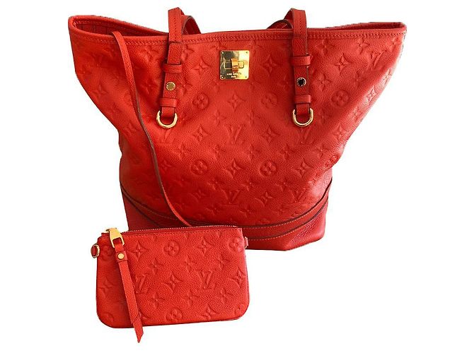 Louis Vuitton City Car PM Empreinte Bolsa de couro laranja