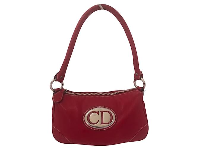 Dior Handtaschen Rot Leder  ref.383184