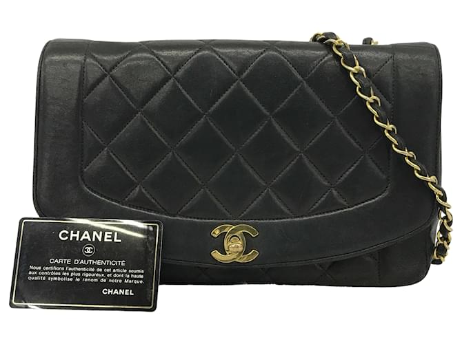 Chanel Diana Cuir Noir  ref.383188