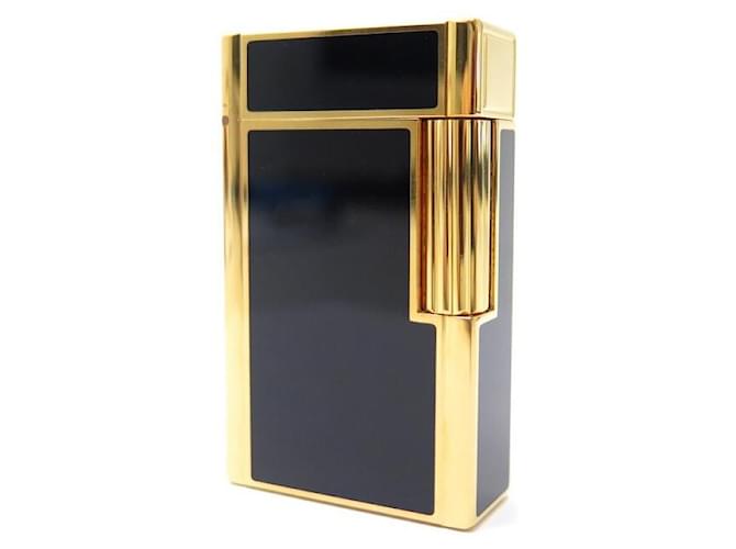 NEW LIGHTER ST DUPONT 0014544 CHINESE LACQUER BAUHAUS BLACK LIGHTER BOX Gold-plated  ref.383345