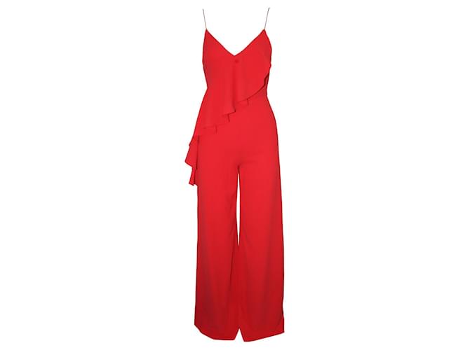Alice + Olivia Red Jumpsuit with Spaghetti Shoulder Straps Polyester  ref.383428