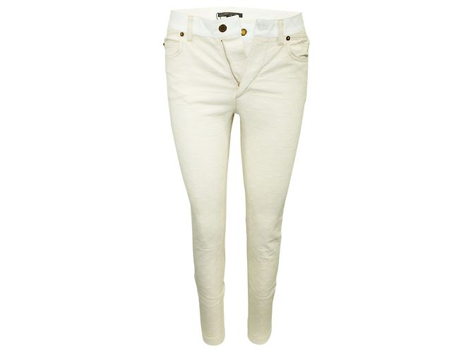 Louis Vuitton Jeans com monograma em relevo bege Carne
