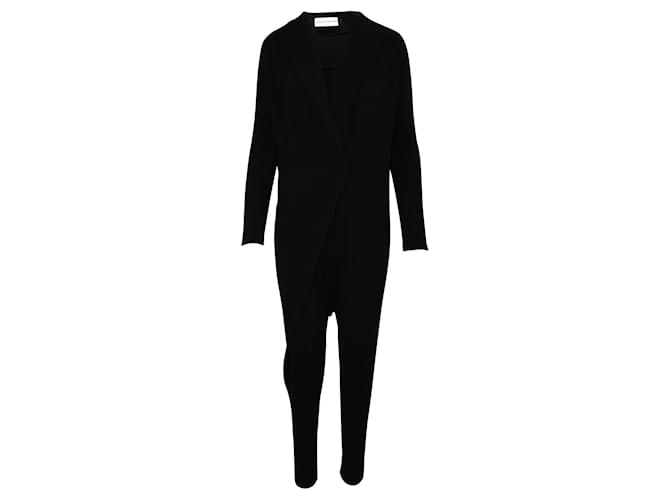 Autre Marque Black Long Sleeved Jumpsuit Synthetic Triacetate  ref.383450