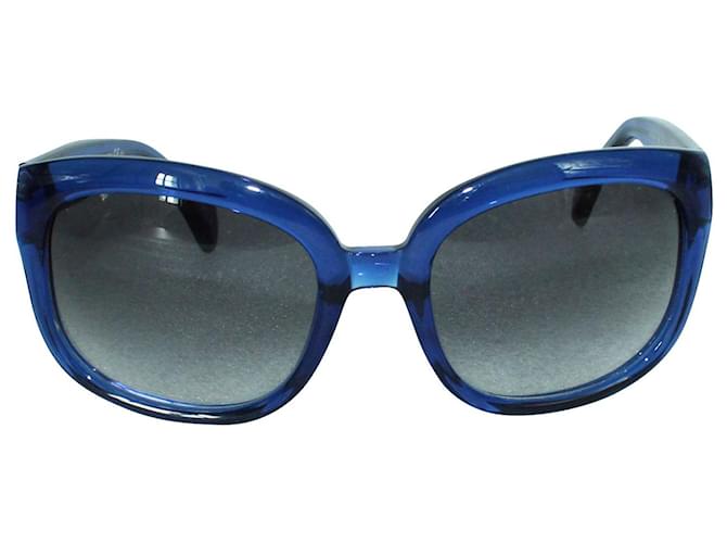Alexander Mcqueen Óculos de Sol Superdimensionados Azuis Azul Plástico  ref.383497