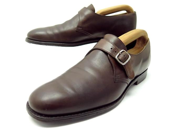 CHURCH'S BECKET SHOES 8F 42 BROWN LEATHER LOAFERS BUCKLE SHOES  ref.383575