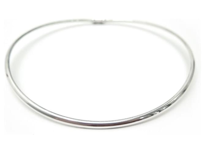 Hermès ROUND NECK HERMES NECKLACE IN SOLID SILVER 40 cm 30.7GR SILVER NECKLACE Silvery  ref.383592