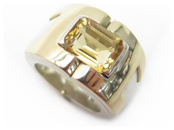 Ring Hermès TAMAÑO DEL ANILLO HERMES 52 oro amarillo 18K PLATA 925 Citrino 16CAJA ANILLO SLVER ORO ORO  ref.383606