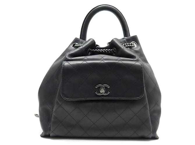 NEW CHANEL FERMOIR TIMELESS BACKPACK BLACK QUILTED LEATHER BACK PACK BAG  ref.383628