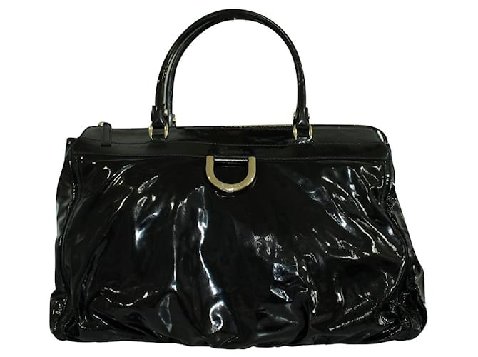 Gucci Black Patent Leather Large Vintage Tote   ref.383631