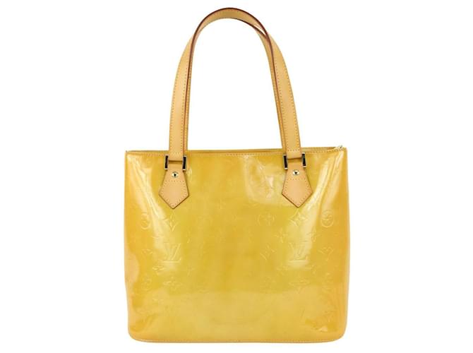 Louis Vuitton Yellow Monogram Vernis Houston Zip Tote bag Leather  ref.383687 - Joli Closet