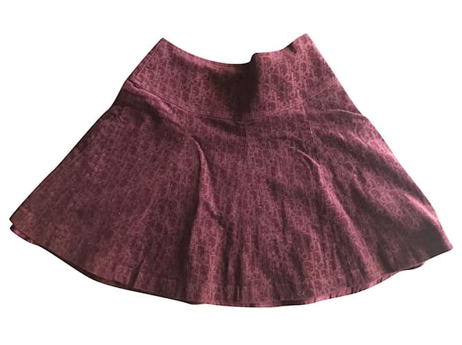 Dior Skirts Dark red Prune Cotton  ref.384020