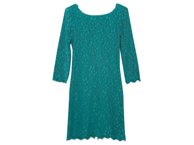 Diane Von Furstenberg Dresses Turquoise Cotton Polyamide Rayon  ref.384030