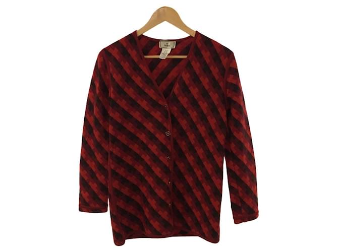 fendi red cardigan