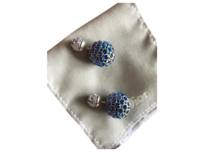 Dior Tribal Azul Banhado a prata  ref.384182