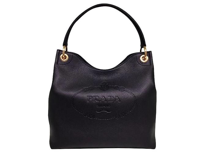Prada Hobo leather bag Black  ref.384669