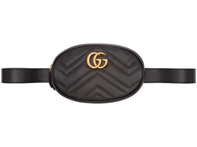 Gucci GG Marmont Matelassé Belt Bag Black Leather  ref.384719