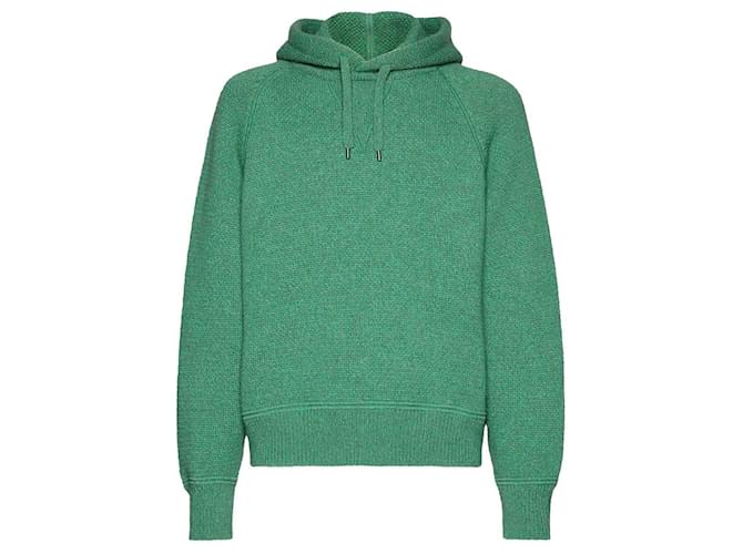 Salvatore Ferragamo Hooded sweater Green Cashmere  ref.384754