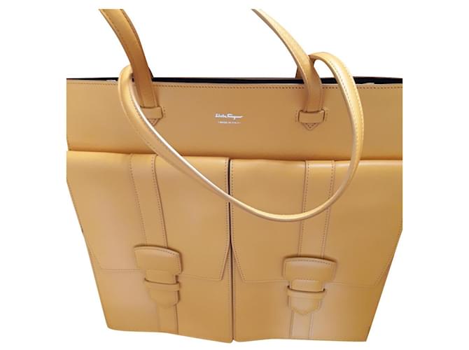 Salvatore Ferragamo Handbags Yellow Leather  ref.384762