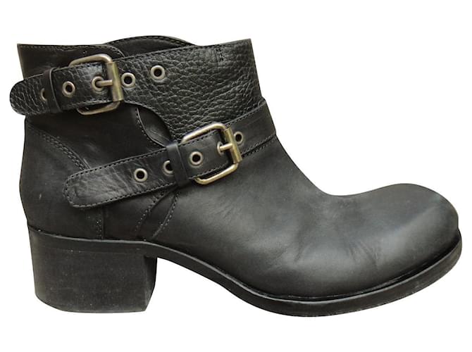 Alexander McQueen p boots 39 Black Leather  ref.384775