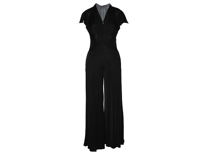 Issa Kurzärmliger schwarzer Jumpsuit