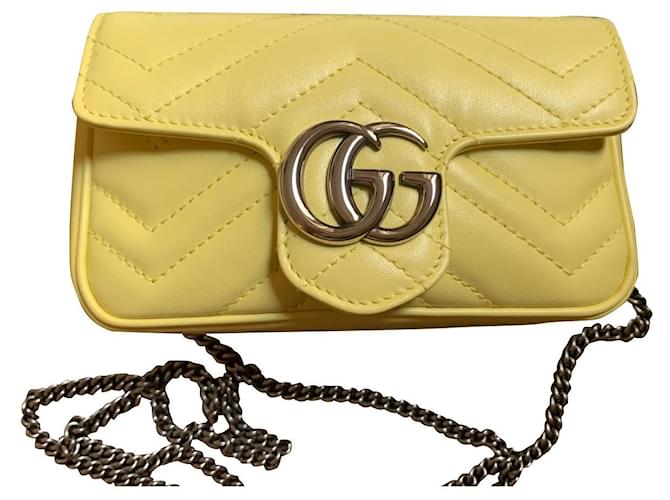 Dionysus Gucci Super Mini GG Yellow Leather  ref.385716
