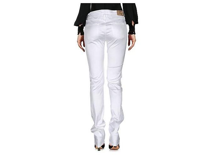 Pantalones blancos de algodón de corte recto Fay