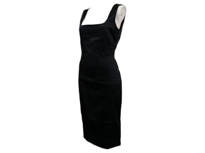 Dolce & Gabbana [Usado] DOLCE & GABANNA Vestido negro sin mangas Elastano Poliamida Acetato  ref.385956