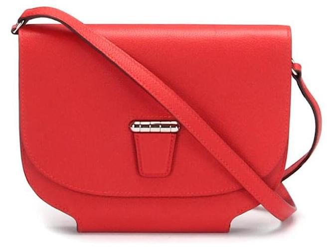 Hermès Hermes Convoyeur Crossbody Bag in red calf leather leather  ref.385993