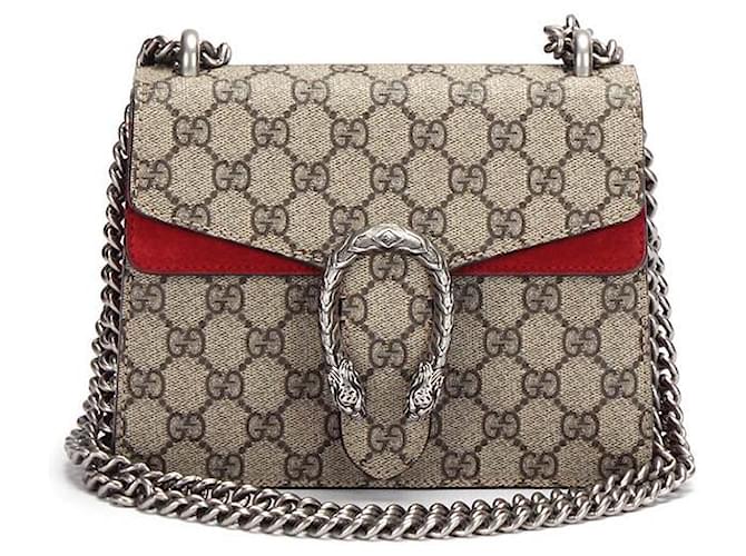 Gucci Mini GG Supreme Dionysus Shoulder Bag in brown coated/waterproof  canvas Cloth ref.385999 - Joli Closet