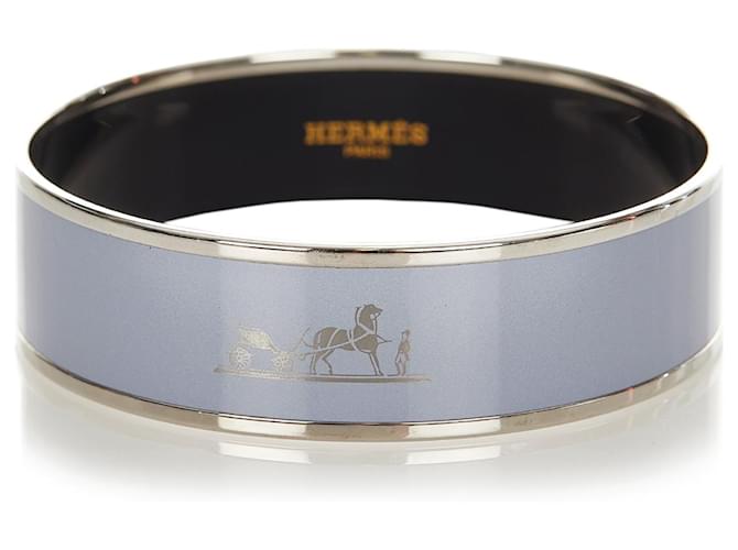 Hermès Hermes Blue Enamel Bangle Light blue Metal  ref.386194