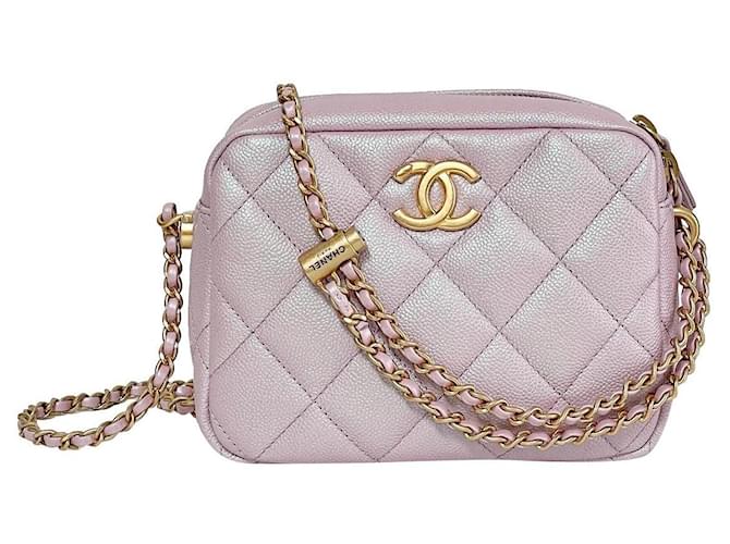 Chanel Camera iridescent pink Leather  ref.386266