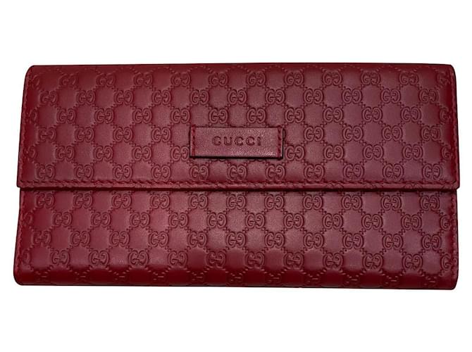 gucci red leather wallet