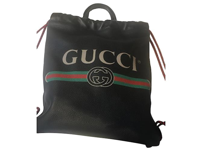 Gucci Backpacks Black Leather  ref.386515