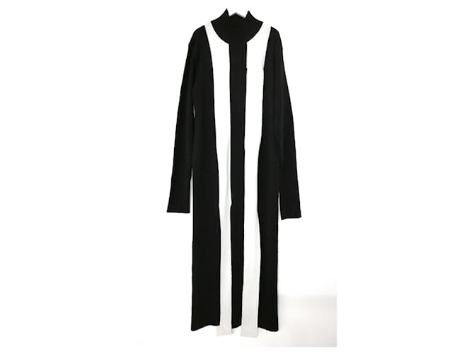 Marques Almeida AW18 Slashed Knit Dress Black Wool  ref.386644