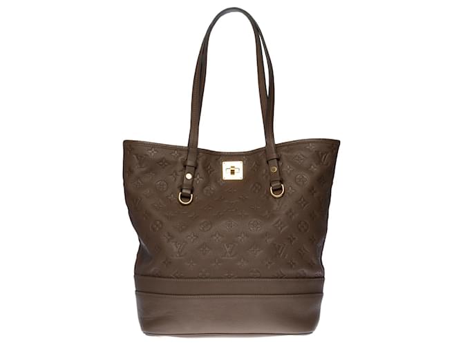 Superb Louis Vuitton Citadines shopping bag in brown empreinte monogram leather , garniture en métal doré  ref.386752