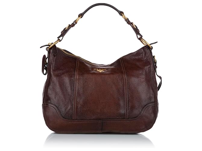 Prada Cervo Antik Hobo Deerskin Shoulder Bag