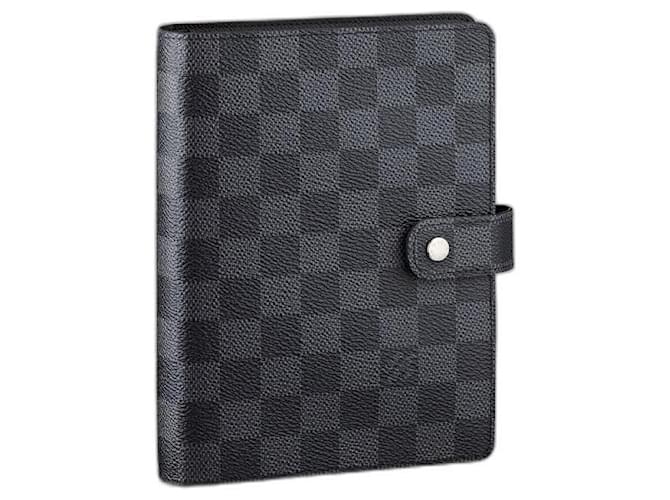 Louis Vuitton LV medium Ring agenda Grey Leather  ref.387163