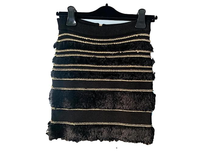 Balmain Skirts Black Tweed  ref.387250