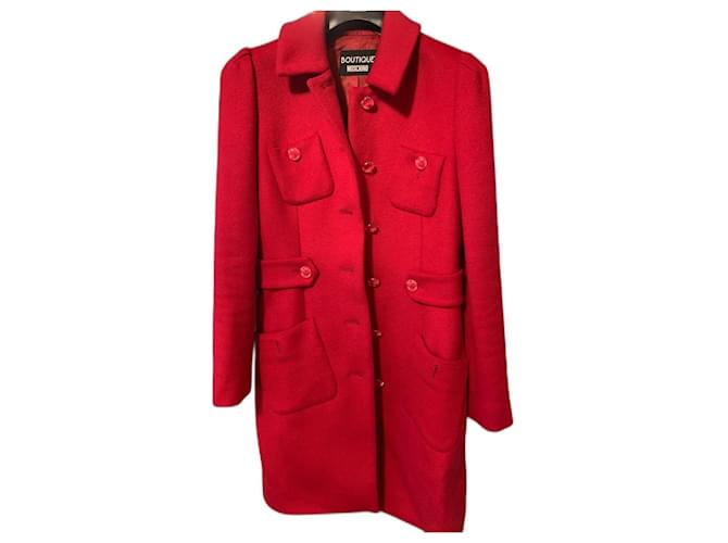 Moschino Coats, Outerwear Fuschia Wool  ref.387258