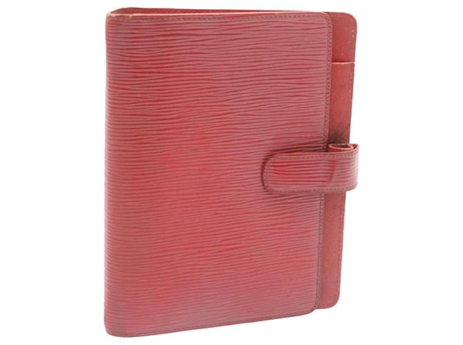 LOUIS VUITTON Epi Agenda MM Day Planner Cover Rouge R20047 LV Auth gt1379 Cuir  ref.387448